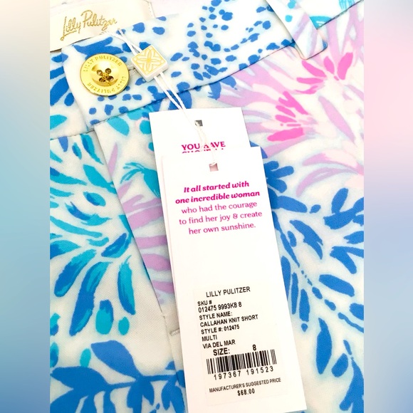 Lilly Pulitzer Callahan 5" Shorts-Multi Via Del Mar-NWT in Package - Picture 3 of 10